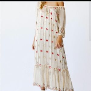 Carolina K - Large - cream embroidered and sequined dress Retails $550